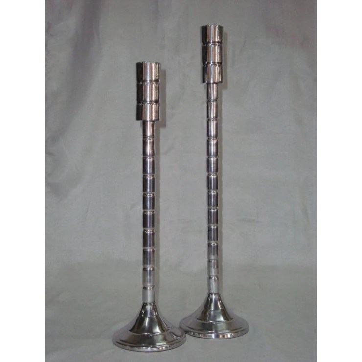 Designer Luxury Aluminum Candle Stand High Polished Modern Vintage