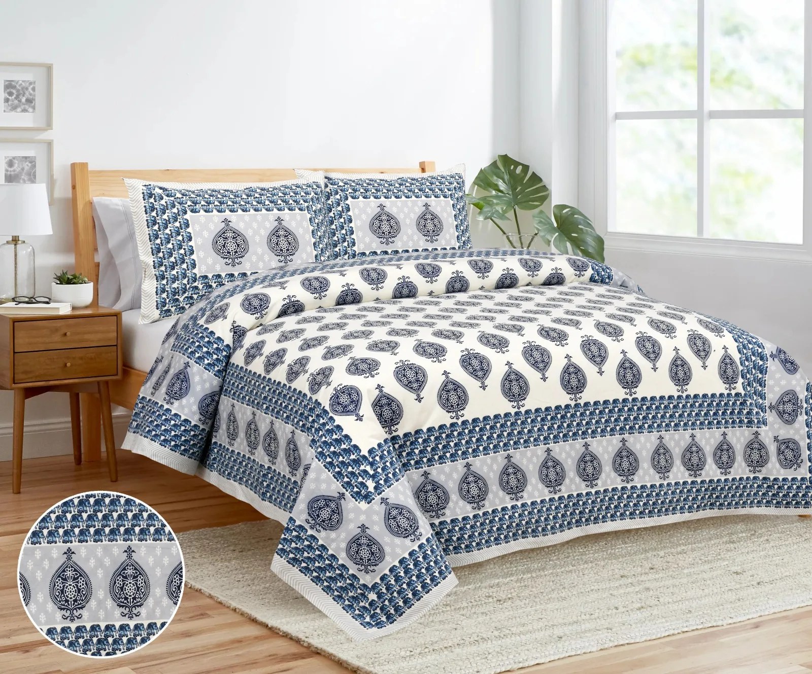 Custom Made Printed 100 Cotton Bed Sheets Available With Matching