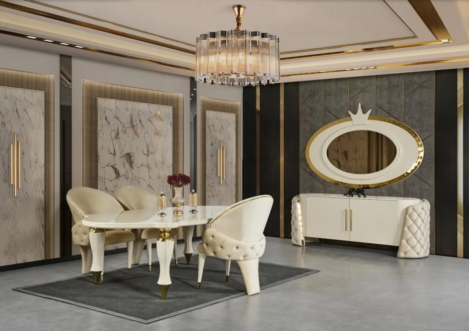 Luxury Modern Solid Wood Yagmur Dining Room Set With High Quality