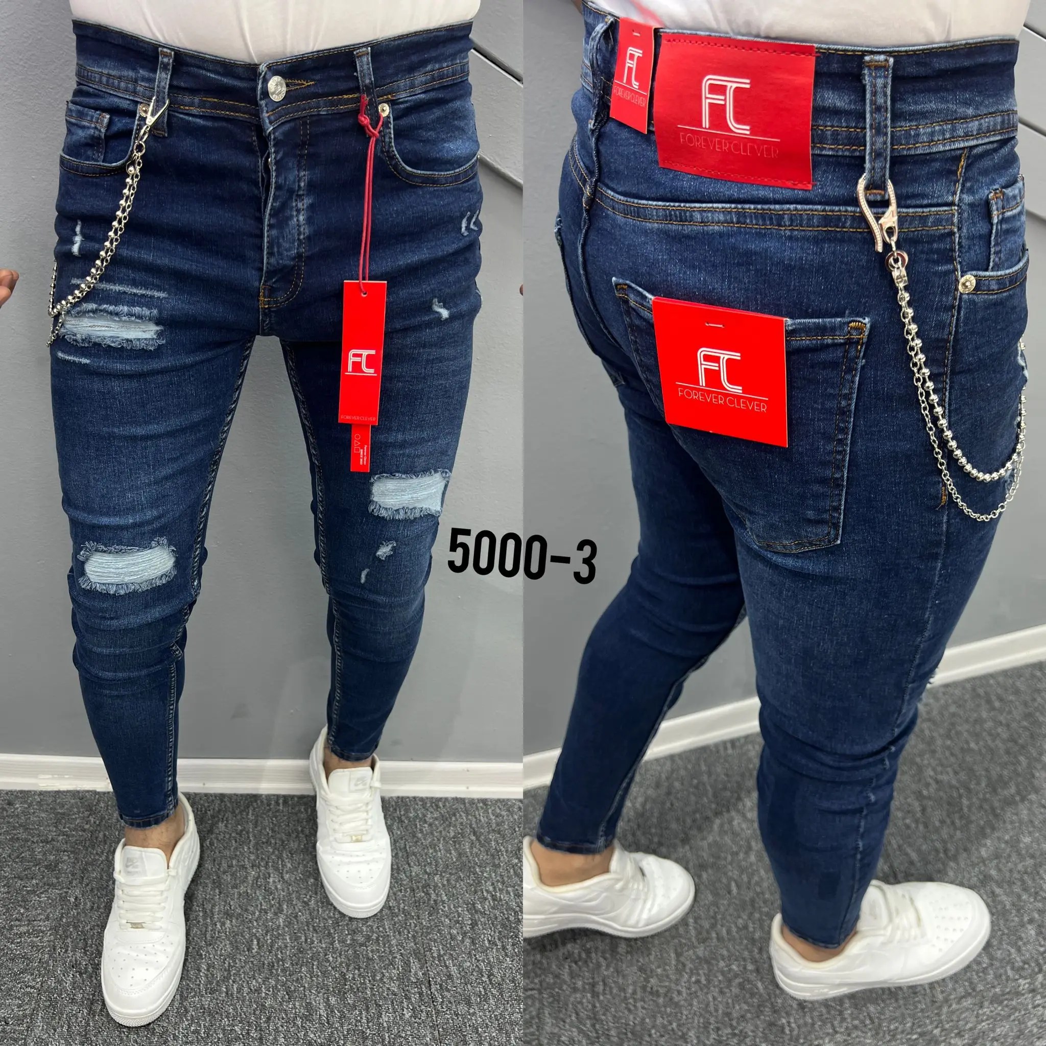 Premium Quality Stacked Jeans Men Skinny Distressed Vintage Custom