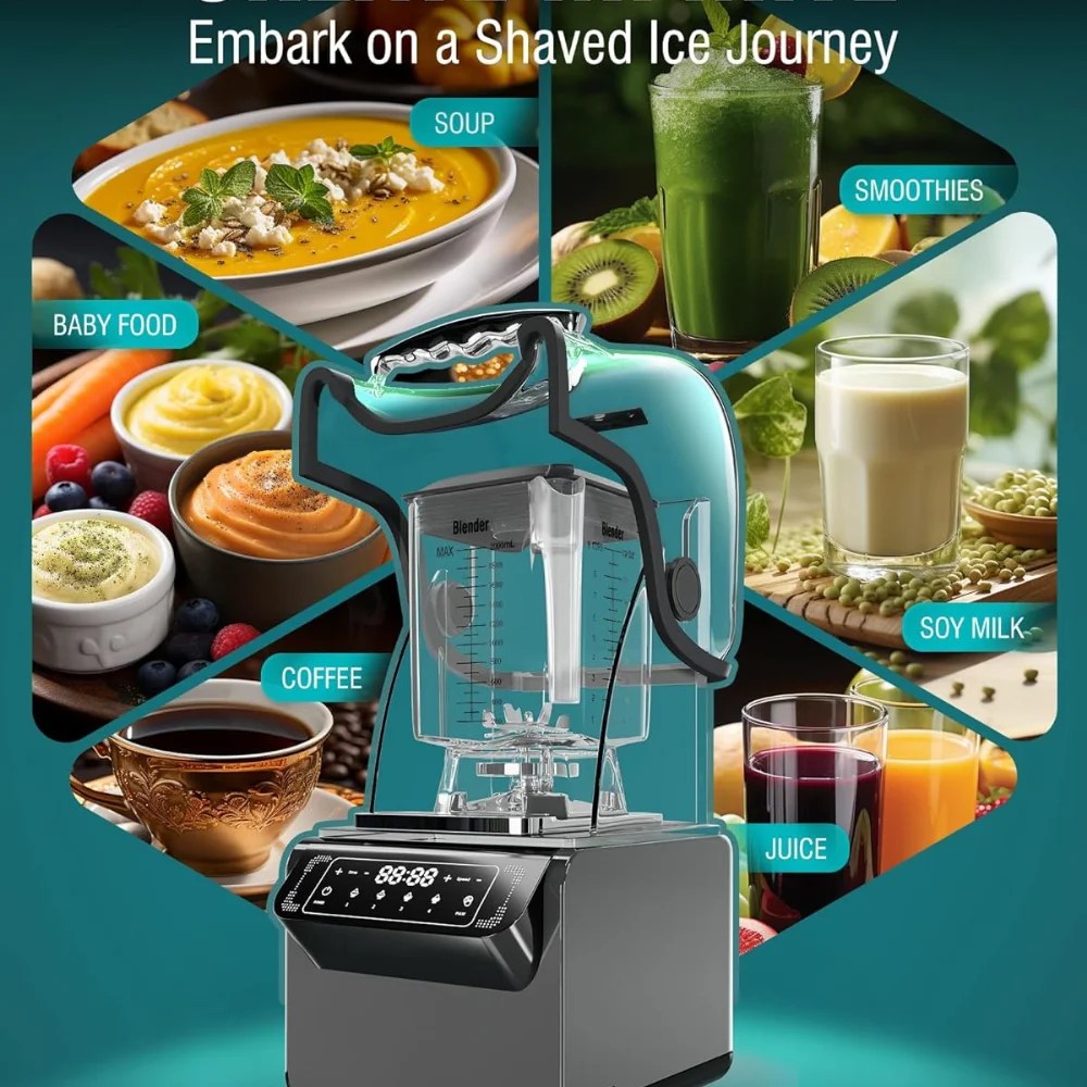 Hot Commercial Blender With Soundproof Shield & Jar (72 Oz),Quietest