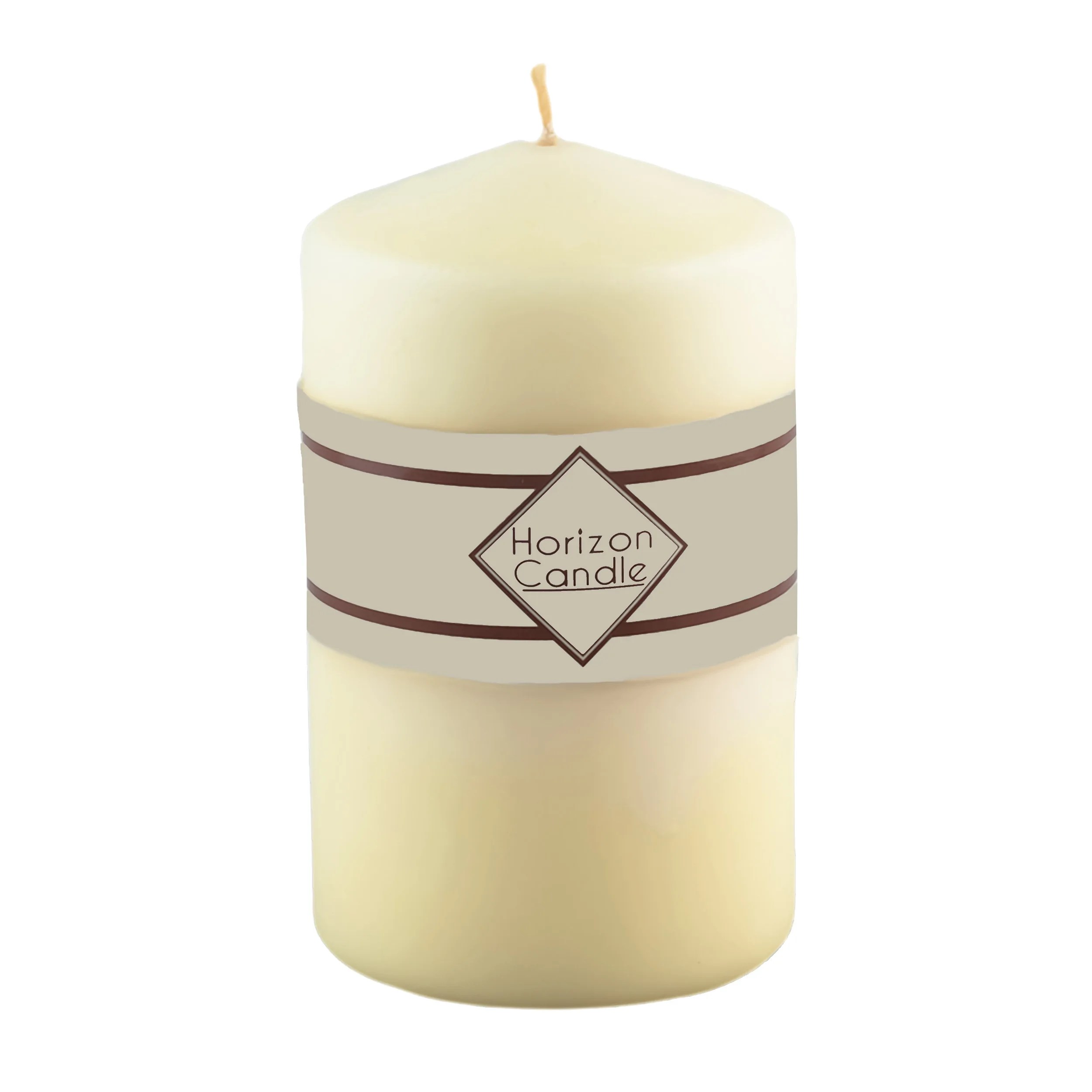 Horizon Black Pillar Candles 6x10 Unscented Candle Clean Burning Tearless Smokeless Dinner