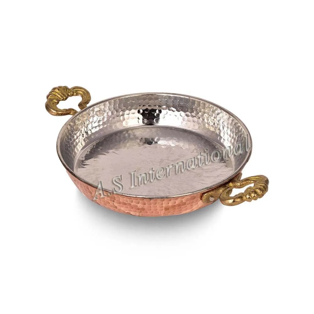 Luxury Copper Steel Indian Serving Bowl Copper Cookware Hammered Karahi