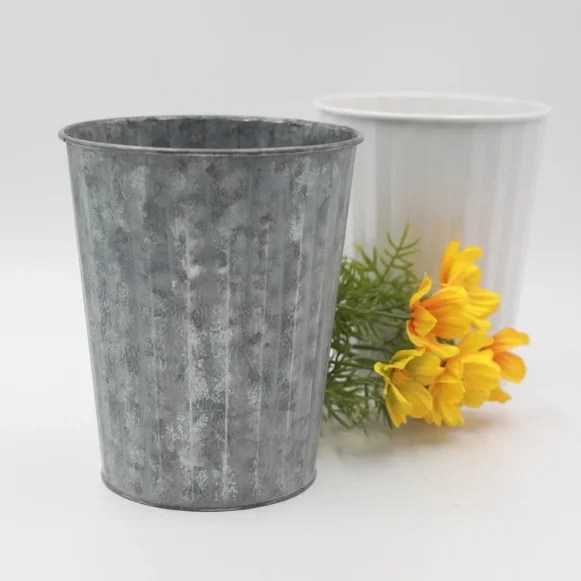 Galvanized Metal Zinc Pots Garden Supplies Decorative Custom Design