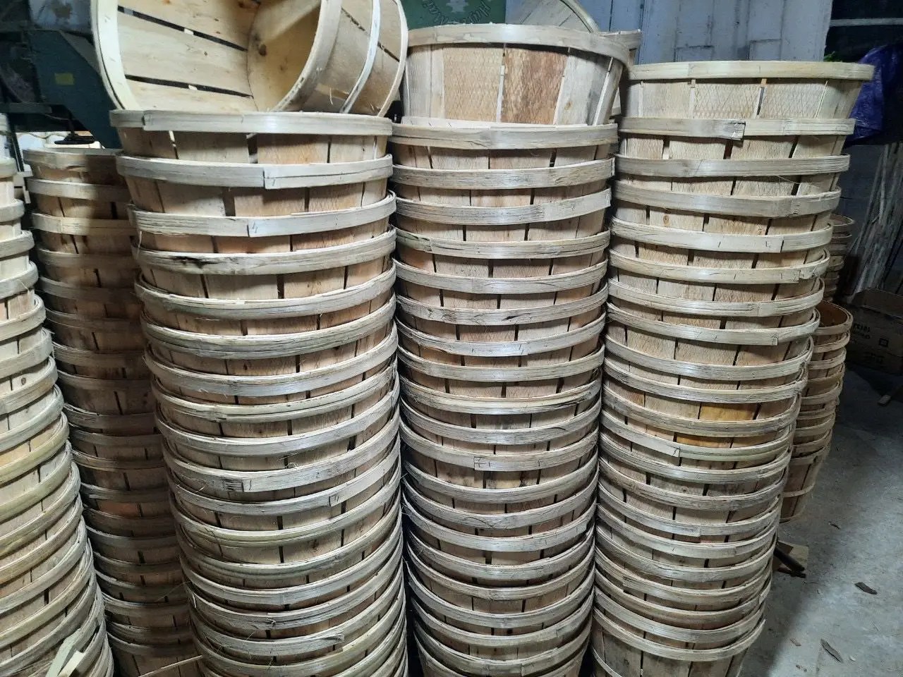 Wooden Basket Natural Wood Crab Basket Wooden Bushel Packing Export