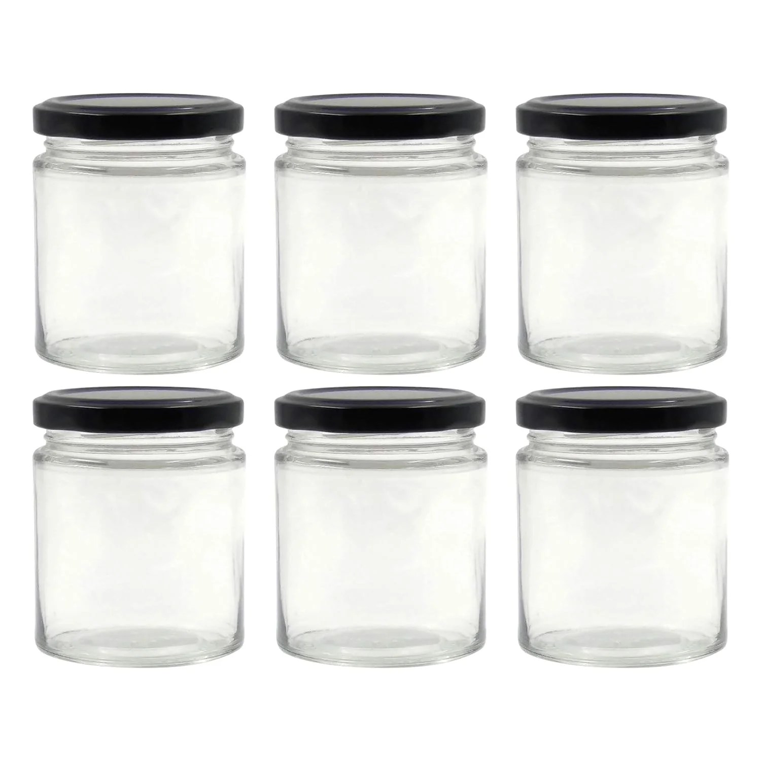 Glass Jar Round Shape With Metal Cap Rust Proof Air Tight Multiuse