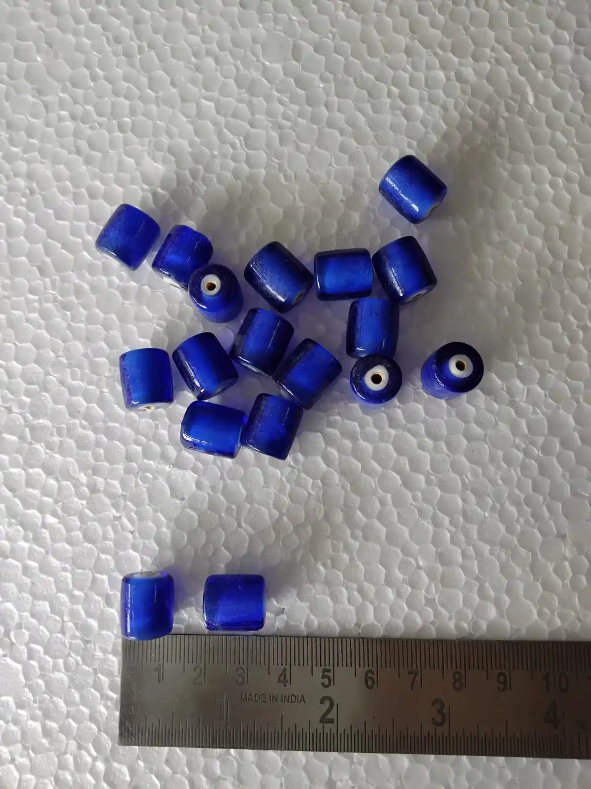 Custom Made Blue White Heart Glass Beads In Size 10 Mm Suitable For Making Necklaces And