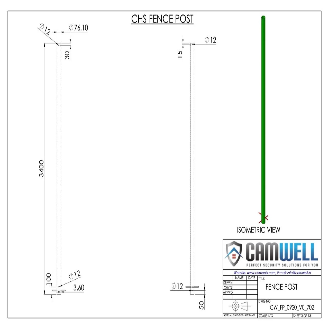 Top Grade Material Modular Fence Post For Multi Type Uses Fence Post By
