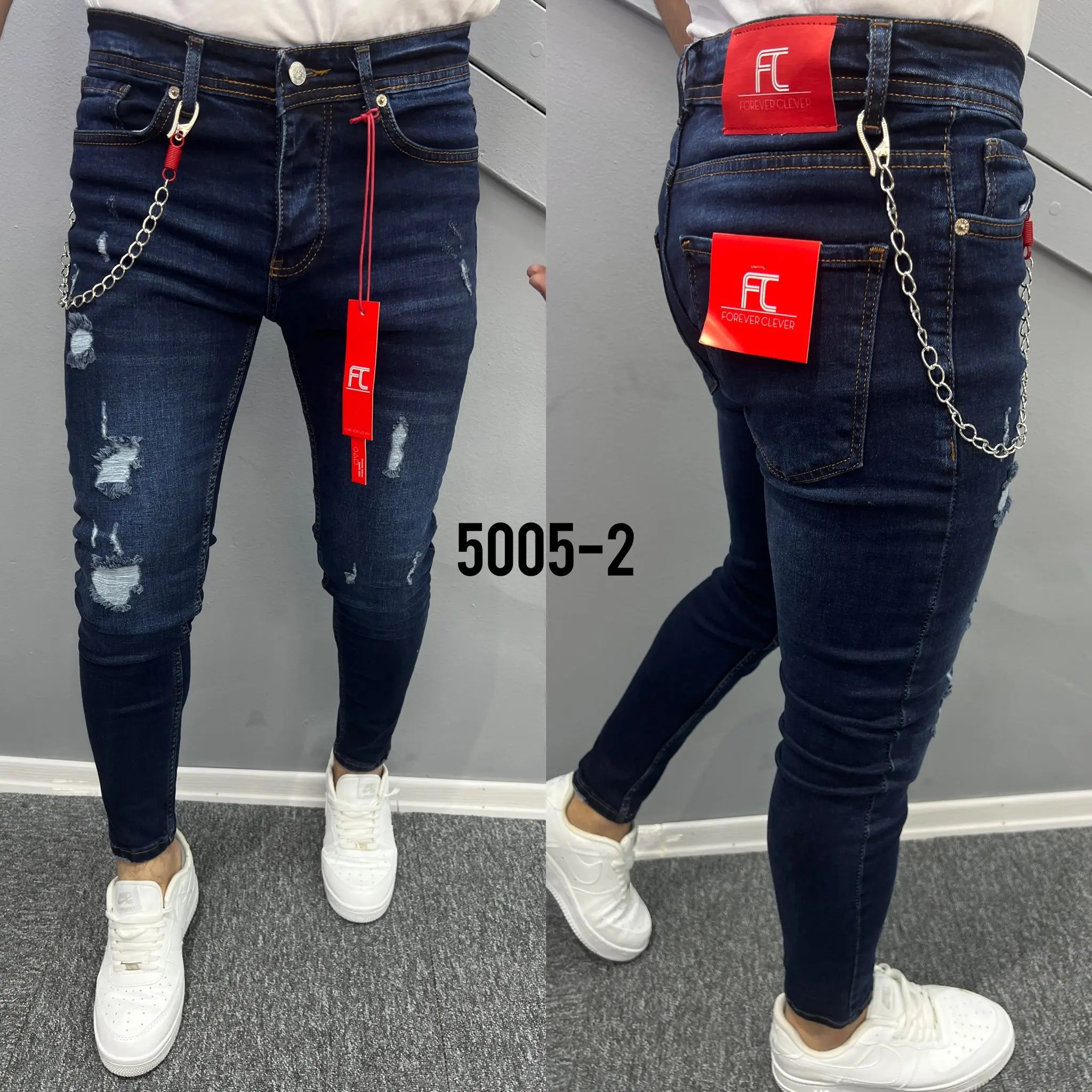 Premium Quality Stacked Jeans Men Skinny Distressed Vintage Custom