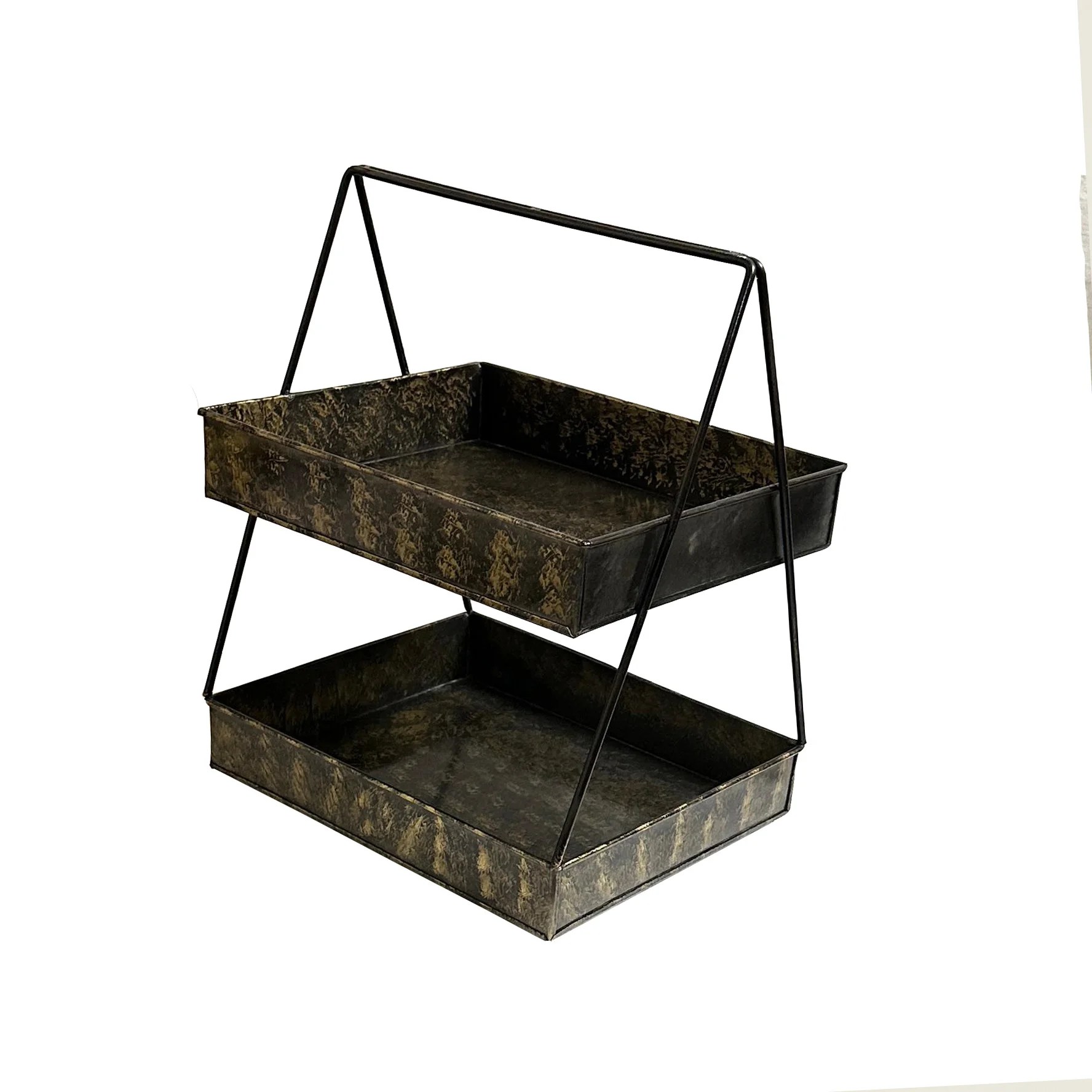 2 Tier Galvanized Metal Utensils Caddy Wholesale Exporter Galvanized