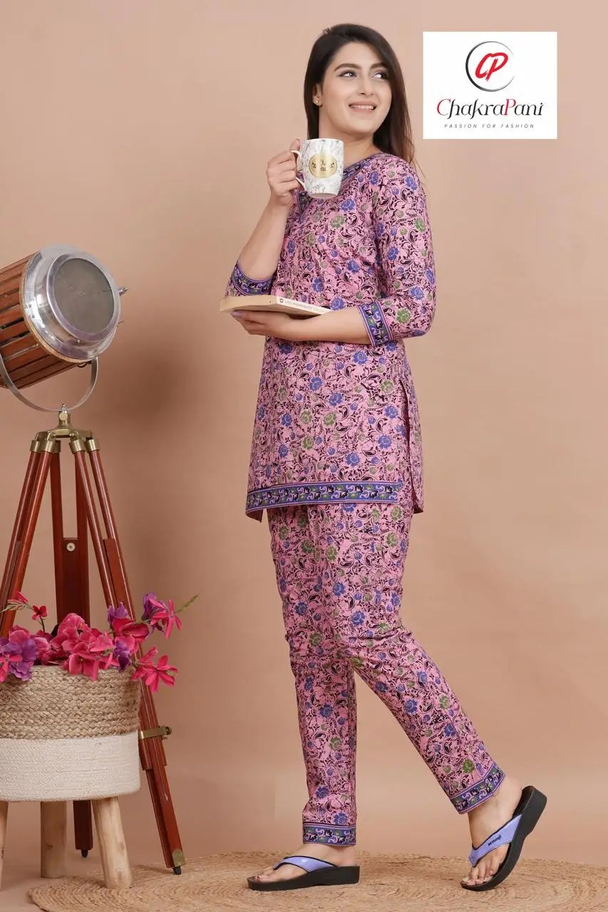 Top Sell 2024 Night Suit With Printed Designed Pure Cotton Fabric Made