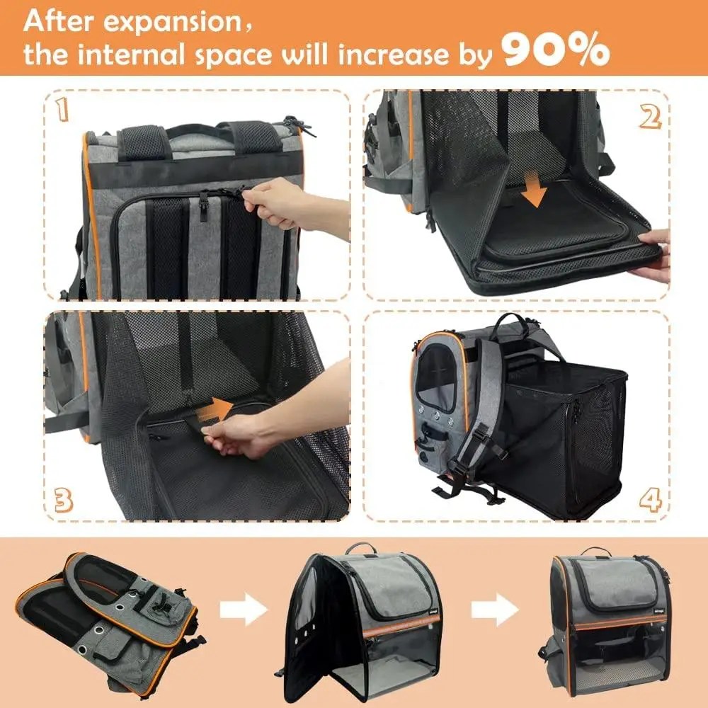 Pet Carrier Backpack Expandable Portable Pet Travel Carrier Backpack