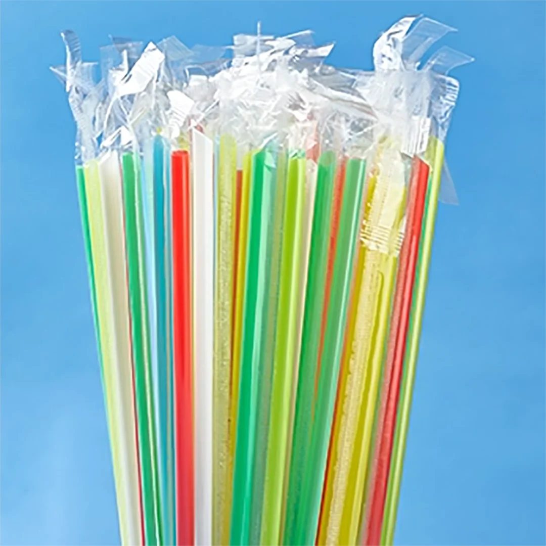 Food Grade Disposable Bubble Tea Straw For Milk Tea Made From Plastic