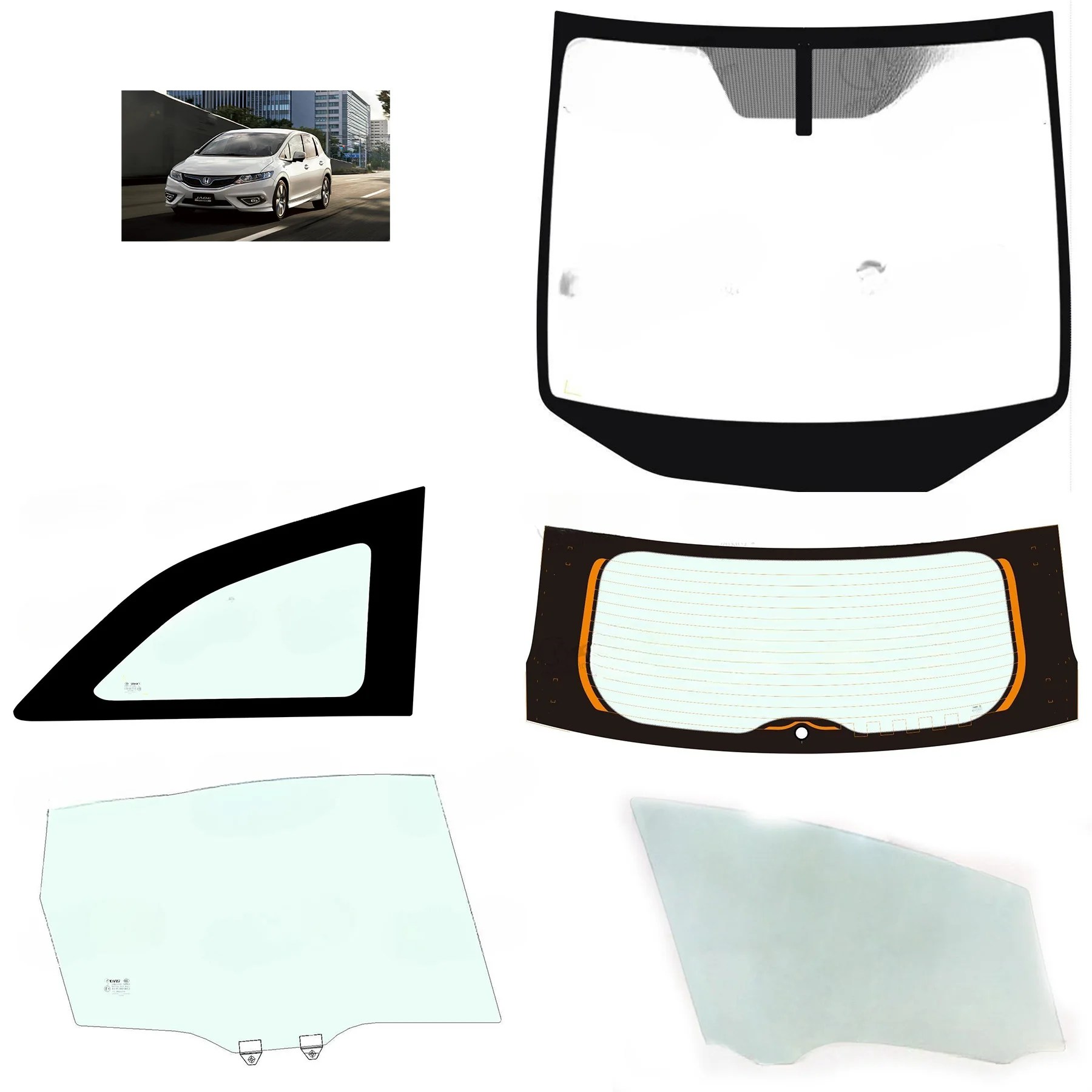 Honda Jade Windshield Glass Sunroof Car Glass Auto Glass Car Parts