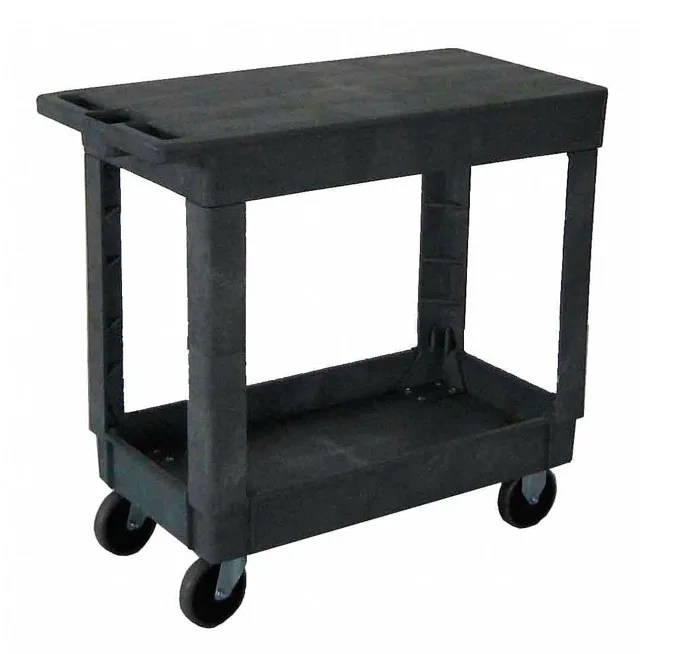 Multifunction Industrial Heavy Duty Two Shelf Hand Trolley Rolling