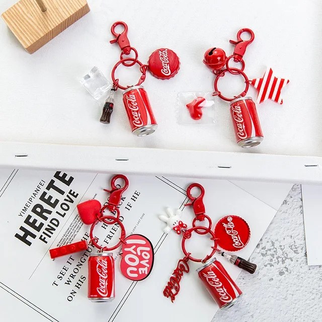 Cold Drink Keychain Coke Keychains Fashion Creative Can Key Chains Men