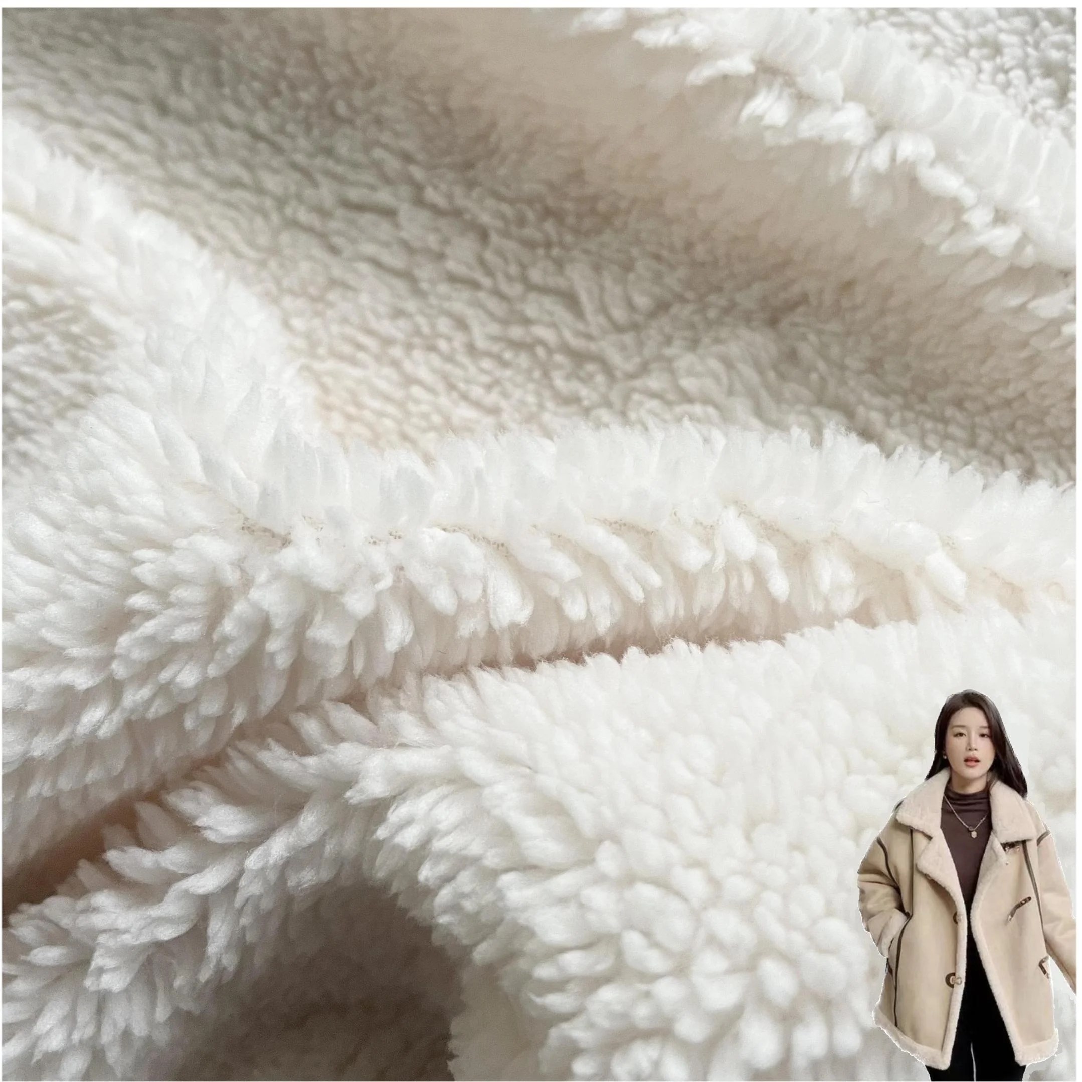 Polyester Faux Polar Fleece Fur Sherpa Fabric Home Textile For Bedding