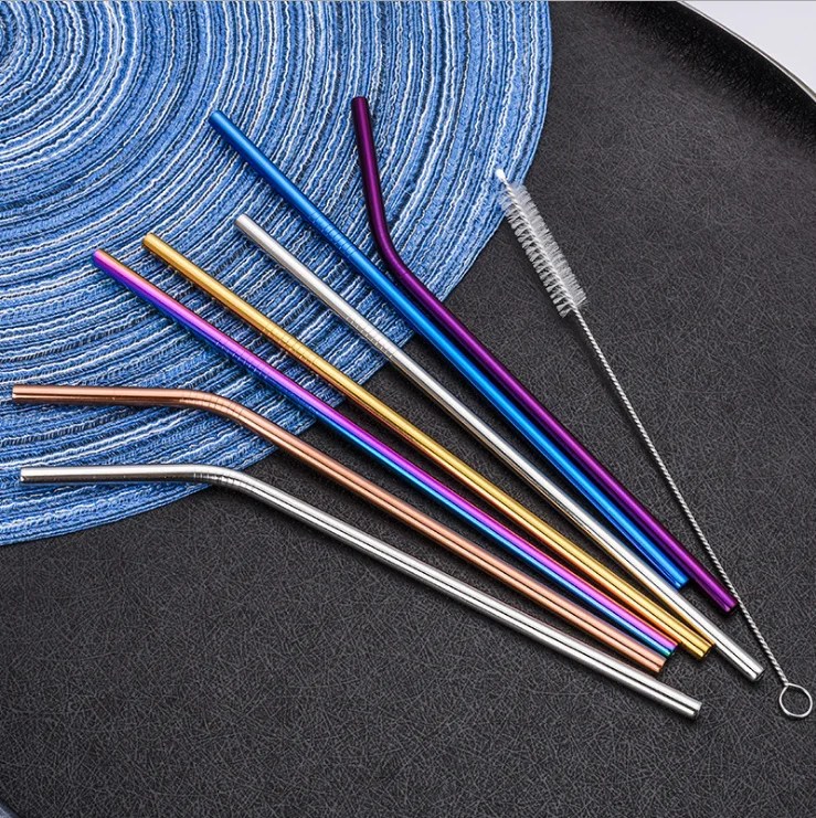 Portable Folding Foldable Drinking Collapsible Reusable Metal Straw