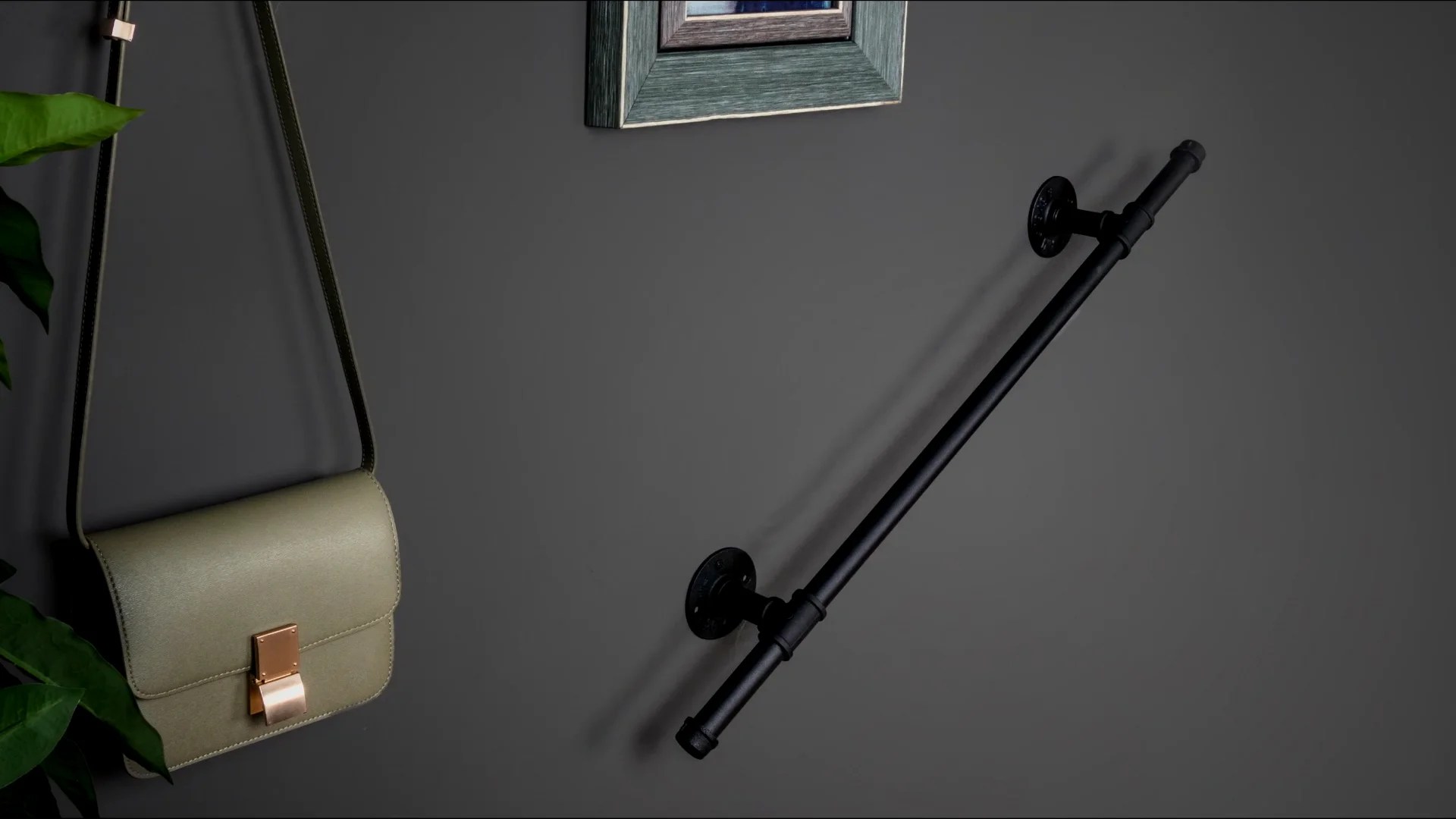 Kinmade Black Industrial Pipe Stair Handrail Complete Kit Interior