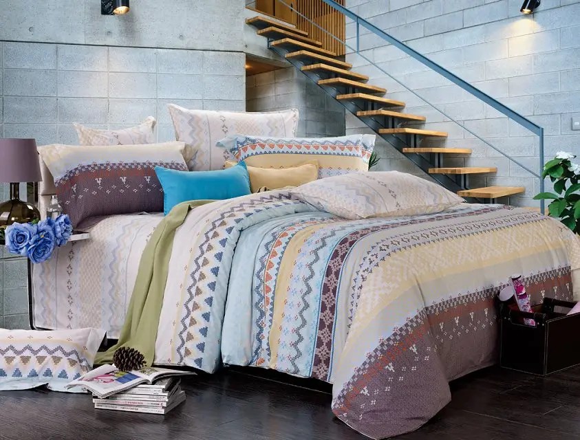 Bed linen 100 cotton beautiful indonesia bed sheet set bedding set