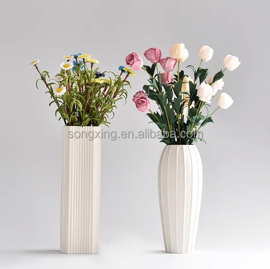 China Manufacturer Pure White Tall Ceramic Flower Vase Buy Tall