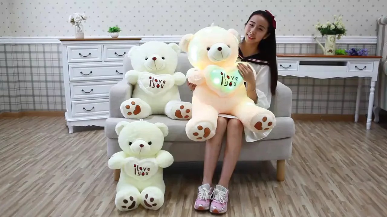 Hi Wholesale Promotional Glow Dark Luminous Teddy Bears Plush Animal