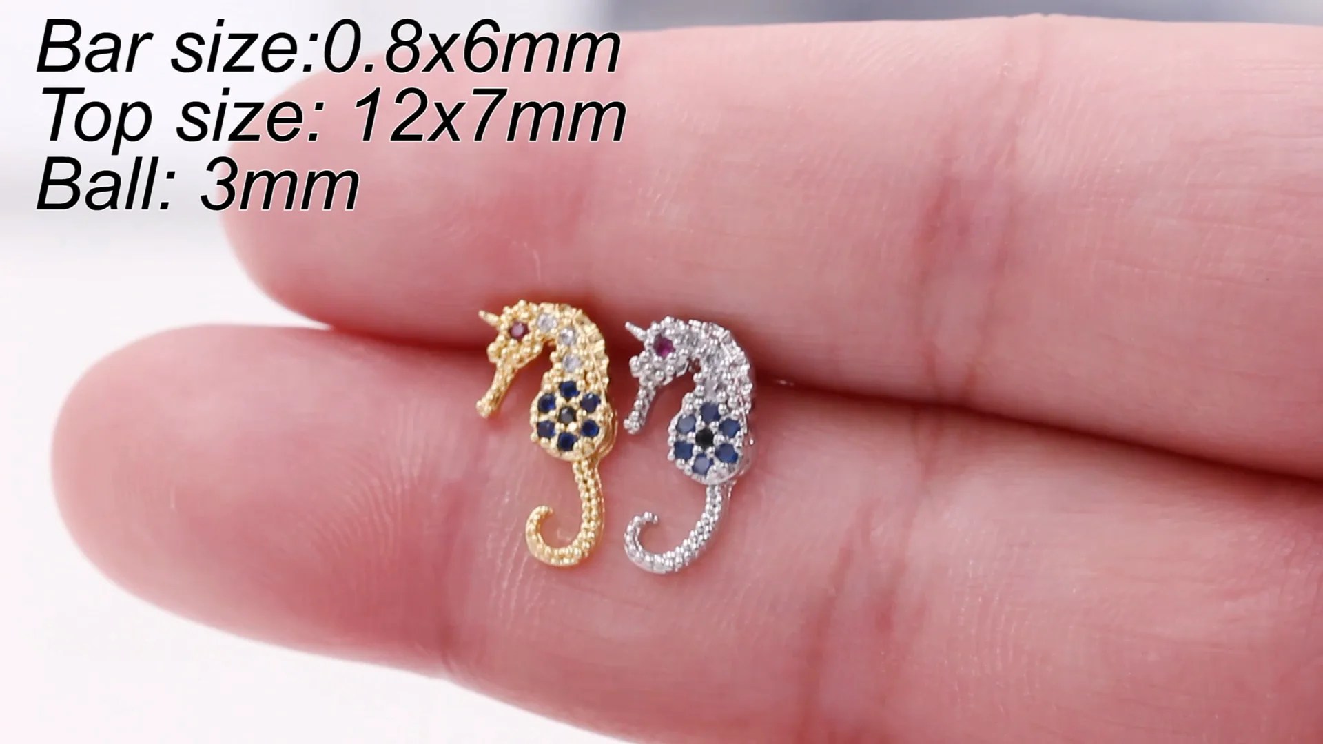 Cute Women Jewelry Lovely Hippocampus Earrings Animal Ear Cartilage