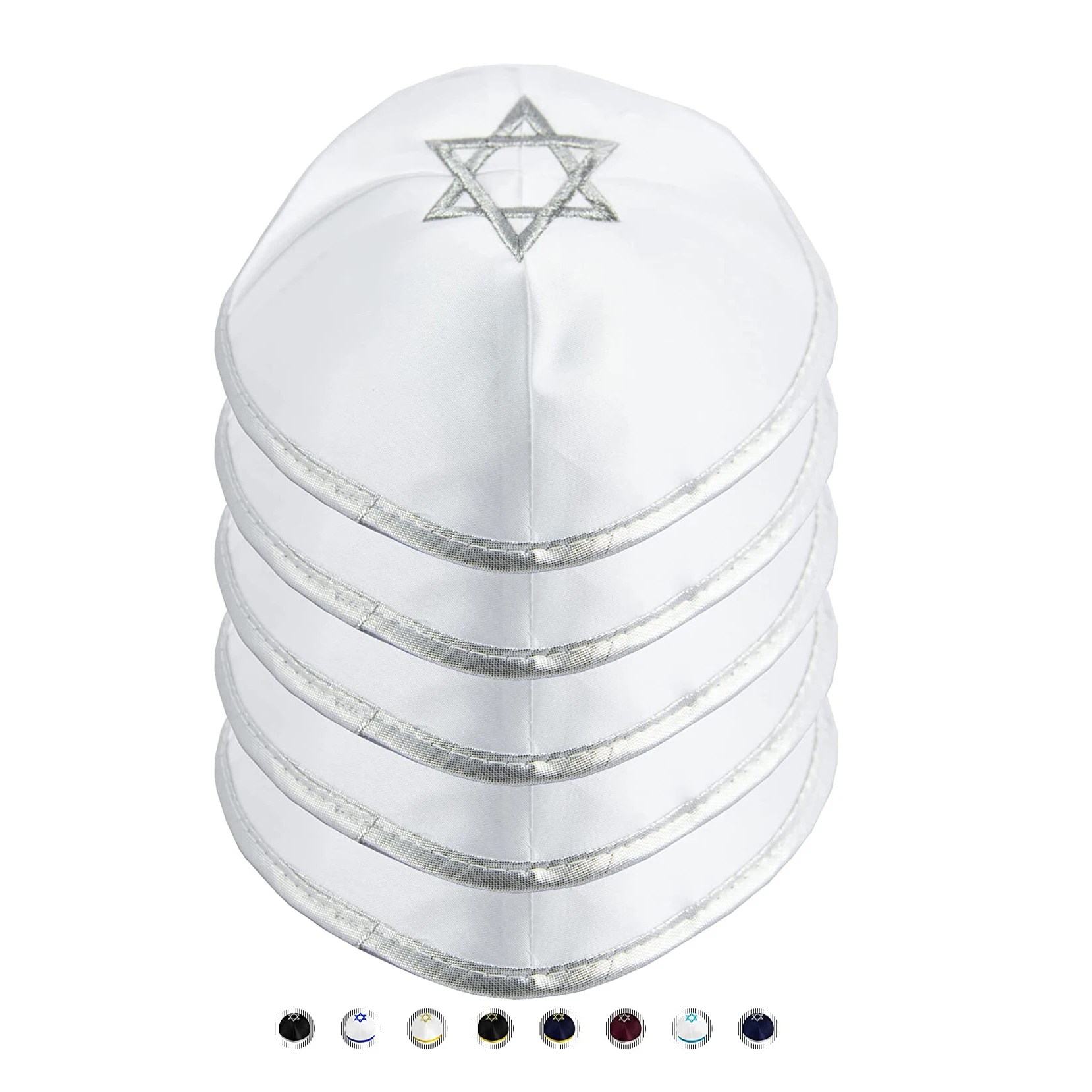 Custom Yamaka Hat Israel Kippot Embroidered Satin Judaica Kippah