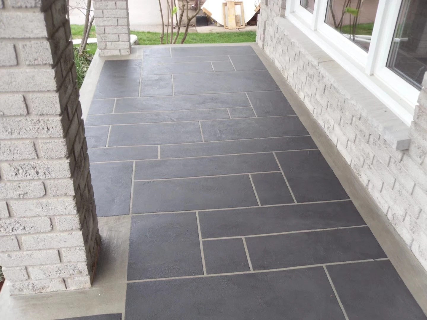 Nature Black Slate Paving Slabs French Pattern Paving Stone Slate Floor