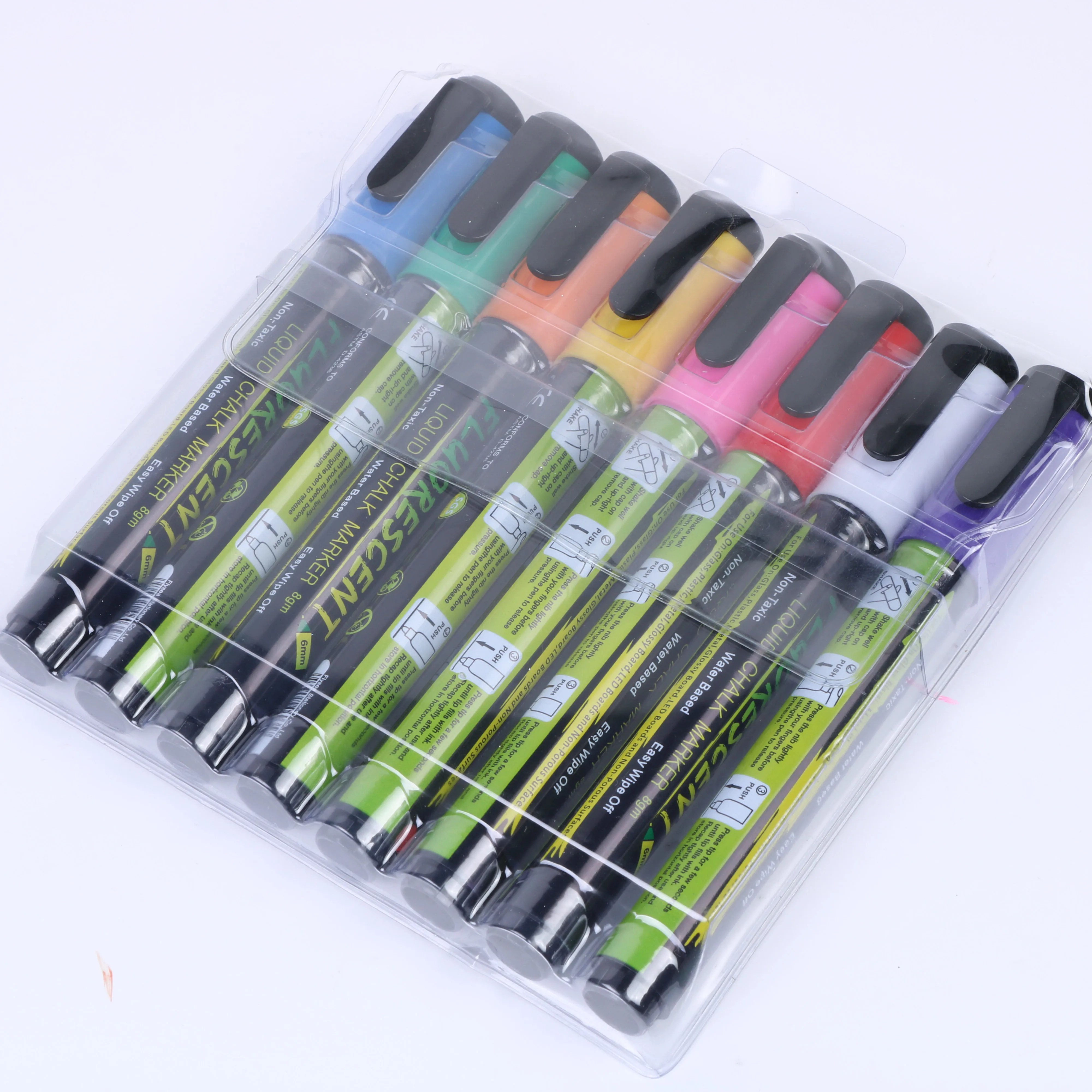 Nontoxic Custom Erasable Liquid Chalk Glass Marker Pens For Blackboard