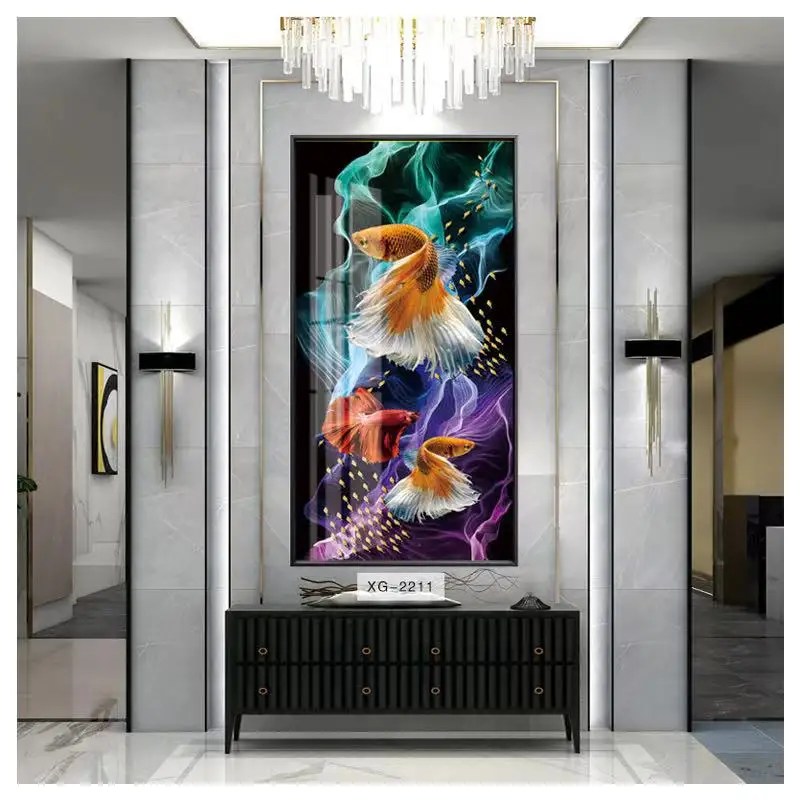 Factory Direct Sales Entrance Rectangular Goldfish Wall Decoration