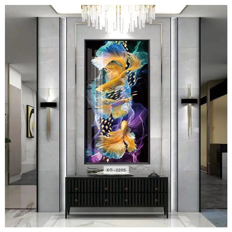 Factory Direct Sales Entrance Rectangular Goldfish Wall Decoration