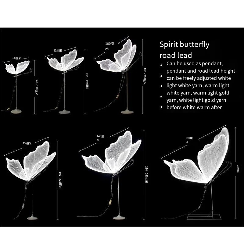 Butterfly Pendant Light Stand Led Acrylic Lamp Living Wedding Party