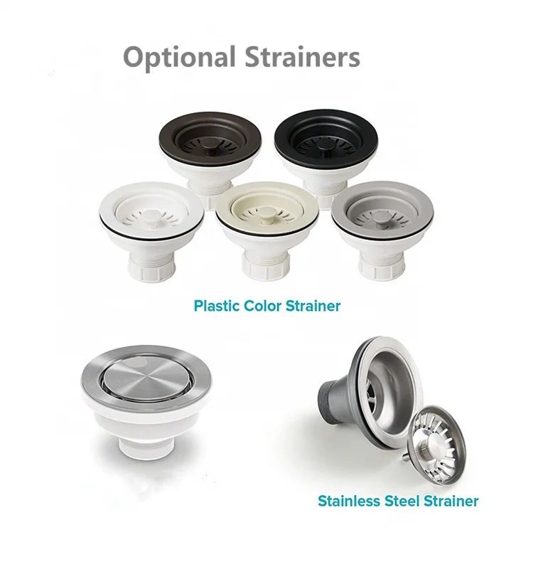 Modern Kitchen Sink Basket Waste Brass Strainer With 90mm Outer Diameter Polished Abs Stainless
