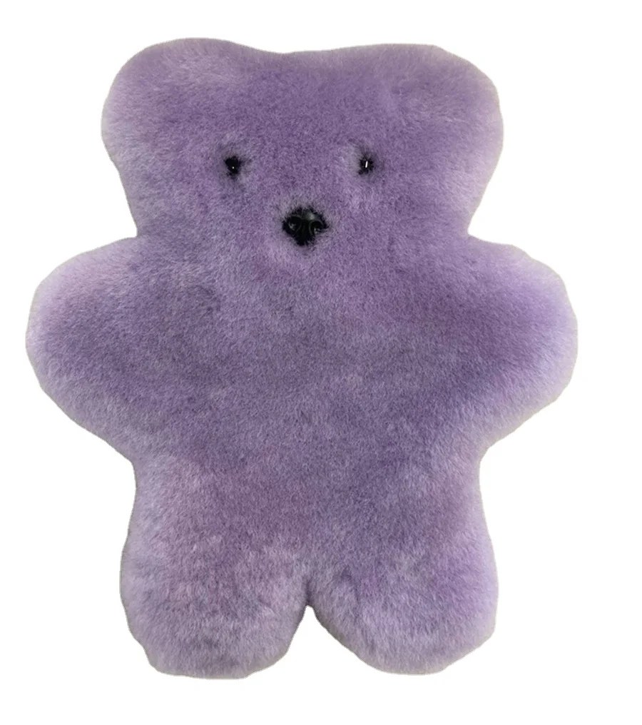 Flat Teddy Bears Plush Toys Sheepskin Fur Bears Teddy Real Shearling