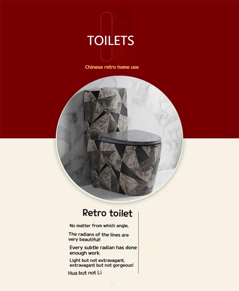 Home Ordinary Flush Retro Toilet Siphon Silent Color Toilet Bowl