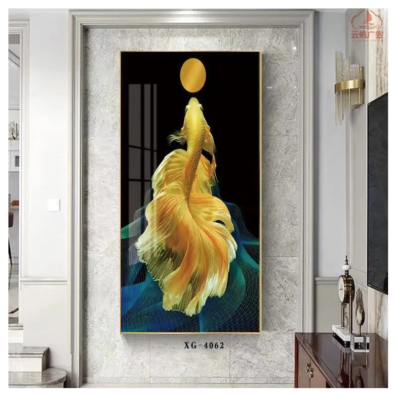 Factory Direct Sales Entrance Rectangular Goldfish Wall Decoration