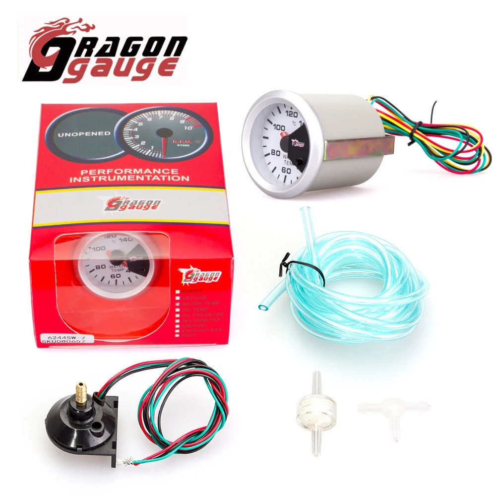 Dragon Gauge 2 Inch 52mm Universal 12v White Face Car Racing Turbo