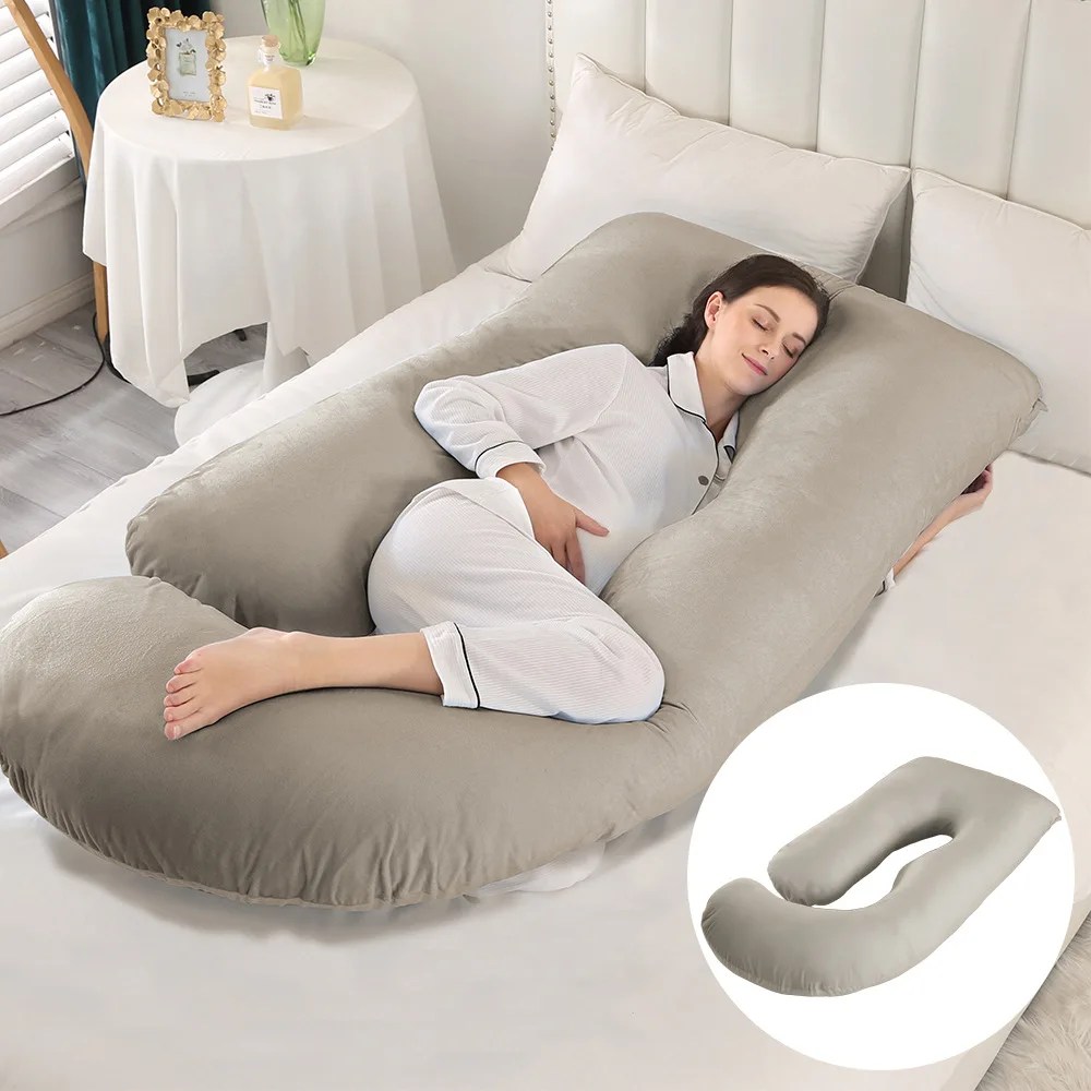 J Shaped Body Pillow 60 Inch Maternity Pillow For Sleeping Extra Large