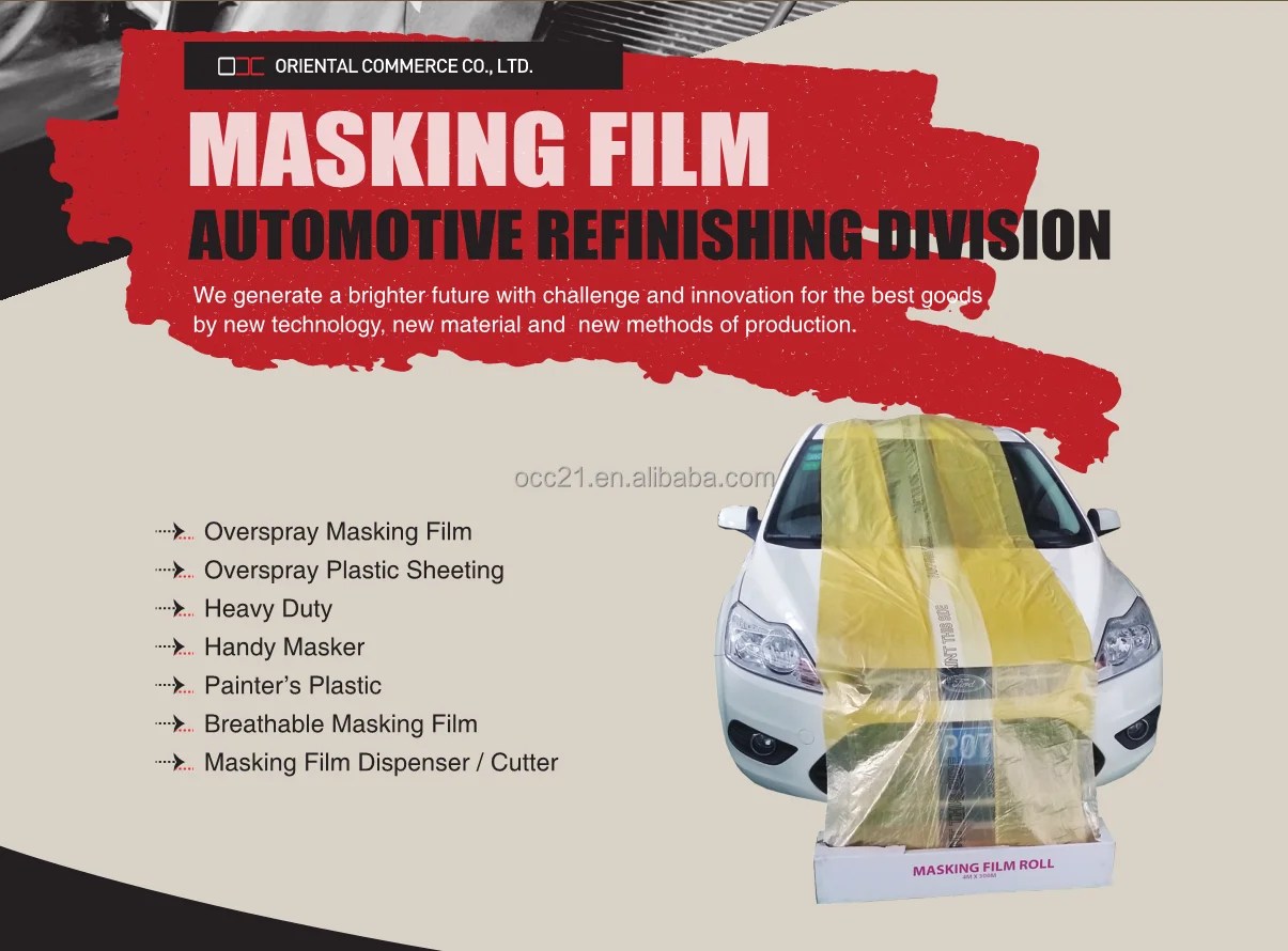 Automotive Plastic Sheeting Overspray Masking Film Polythene Car Paint