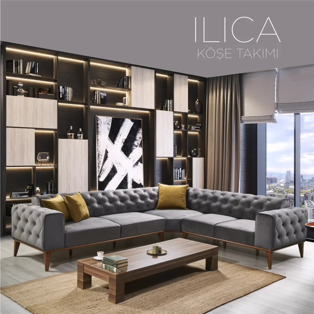 Luxury Italian Design Modern Home Furniture Corner Sofa Folding Sofa