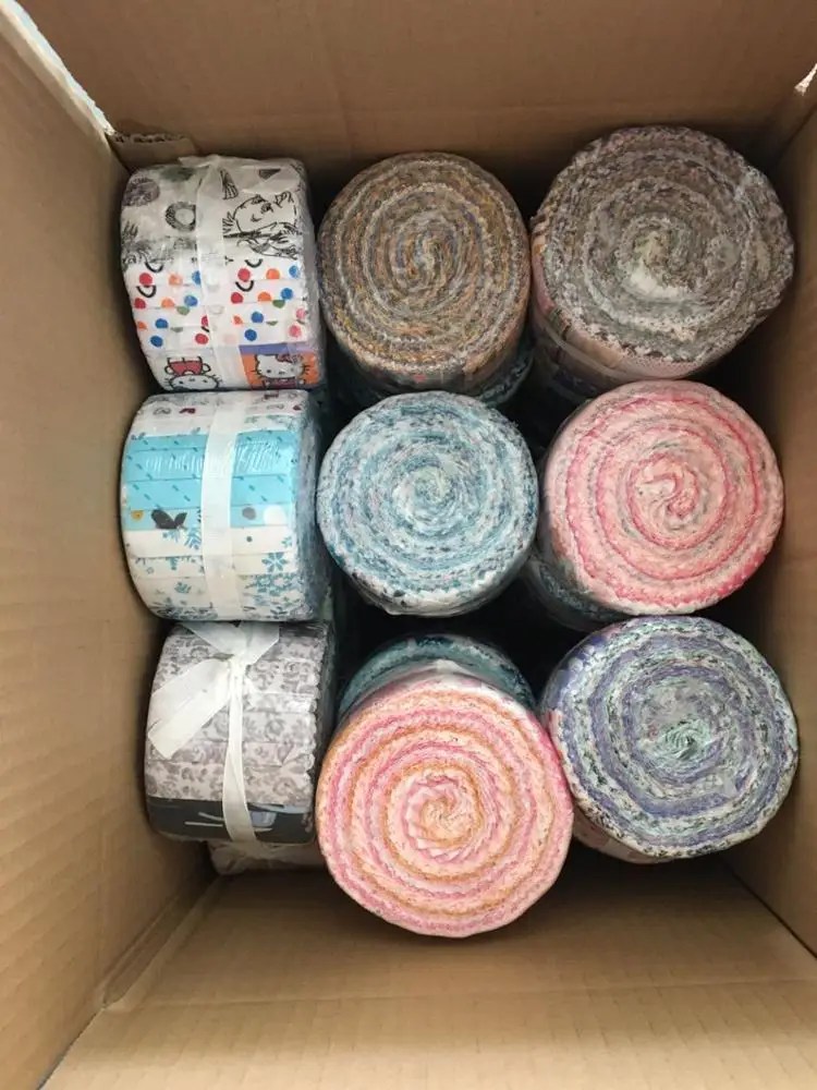 2.5"x44" 100 Cotton Woven Quilting Fabric Solid Color 20 Piece Jelly