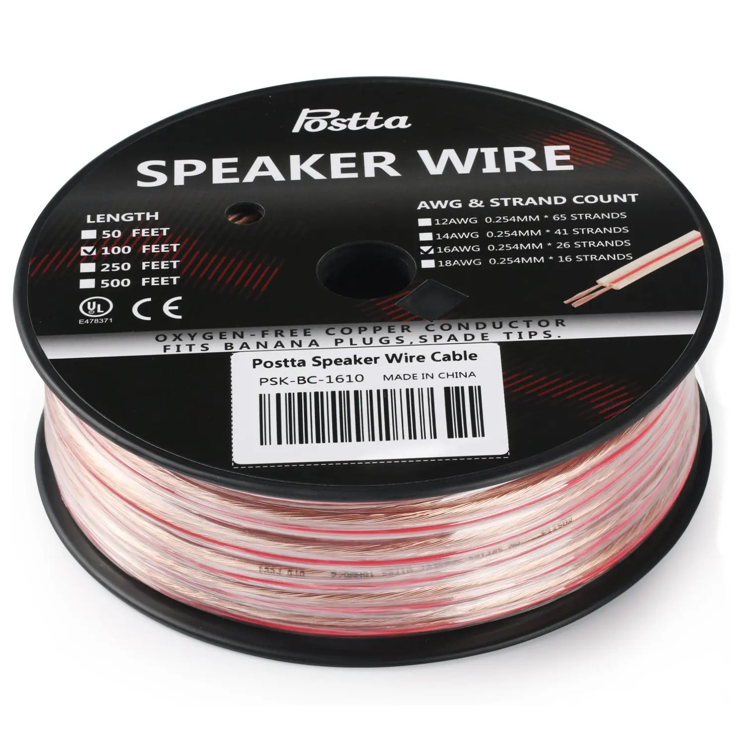 Buy Postta 16Gauge Speaker Wire Cable with Pure Copper
