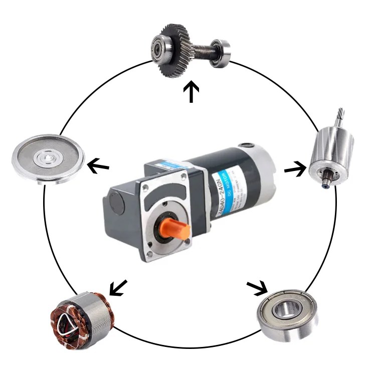 Lunyee 80mm 24v 40w Treadmill Motor Gear Reduction Dc Right
