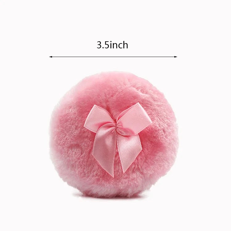 Soft And Plush Fluffy Foundation Makeup Velour Puffs With Ribbon Handle