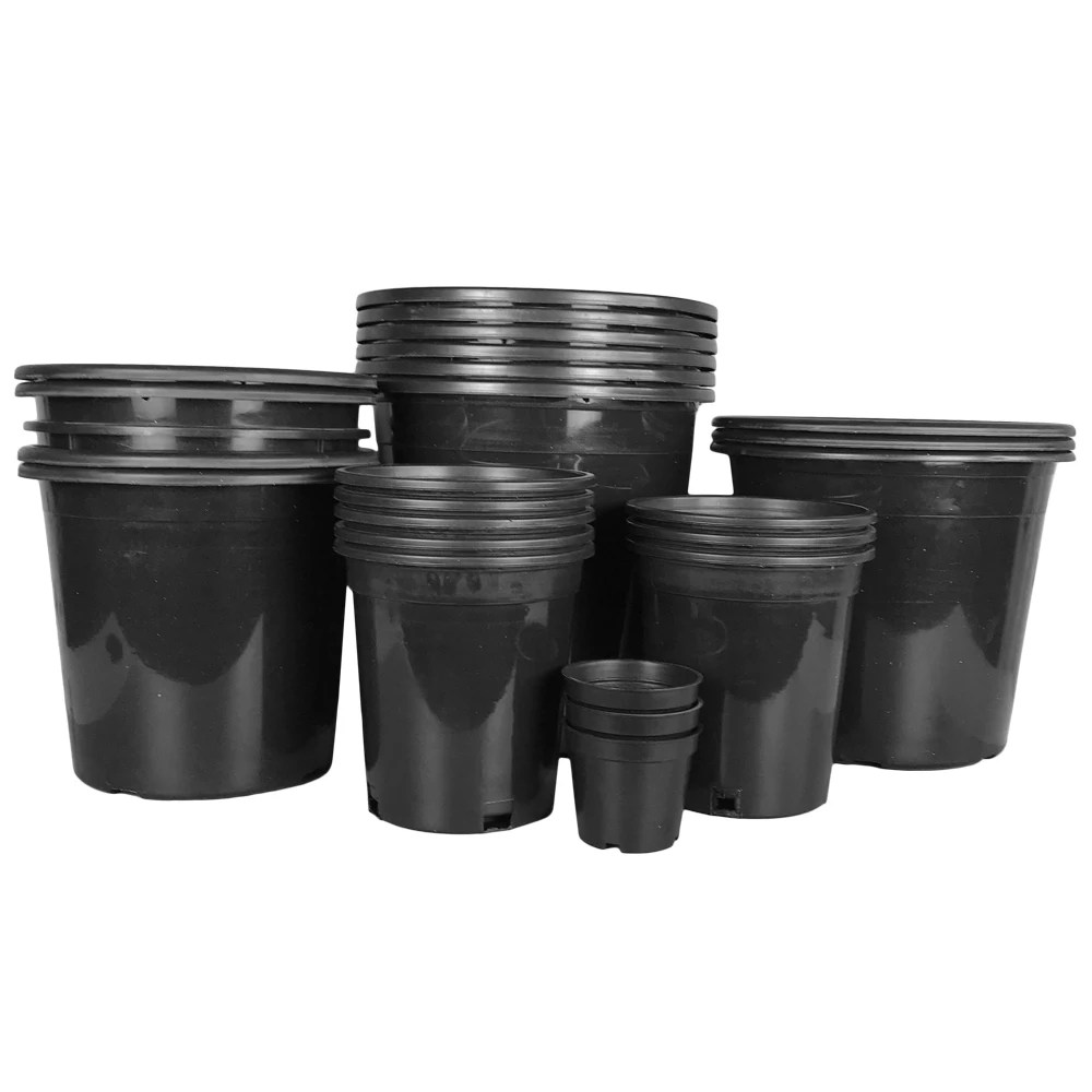 12 4 5 10 15 18 25 Gallon Large Outdoor Garden Planters Black Plastic