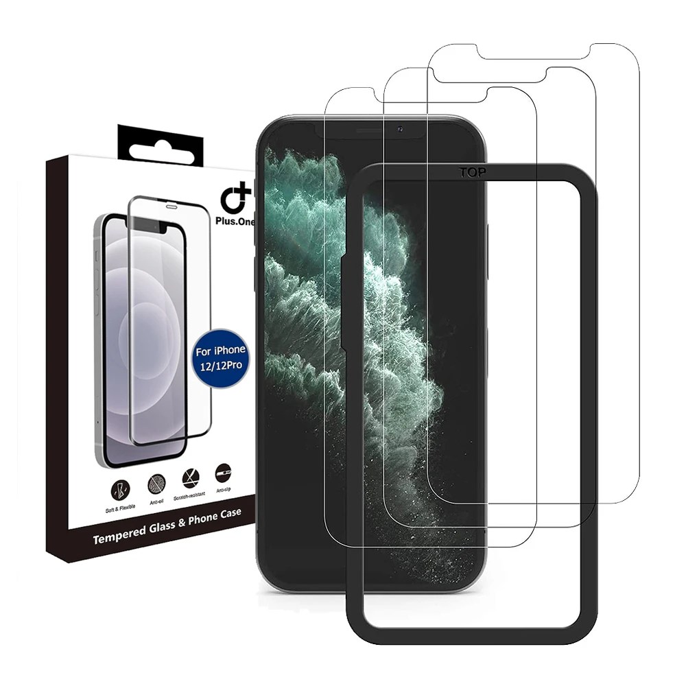 3 Pack Screen Protector Easy Installation Frame Mobile Tempered Glass
