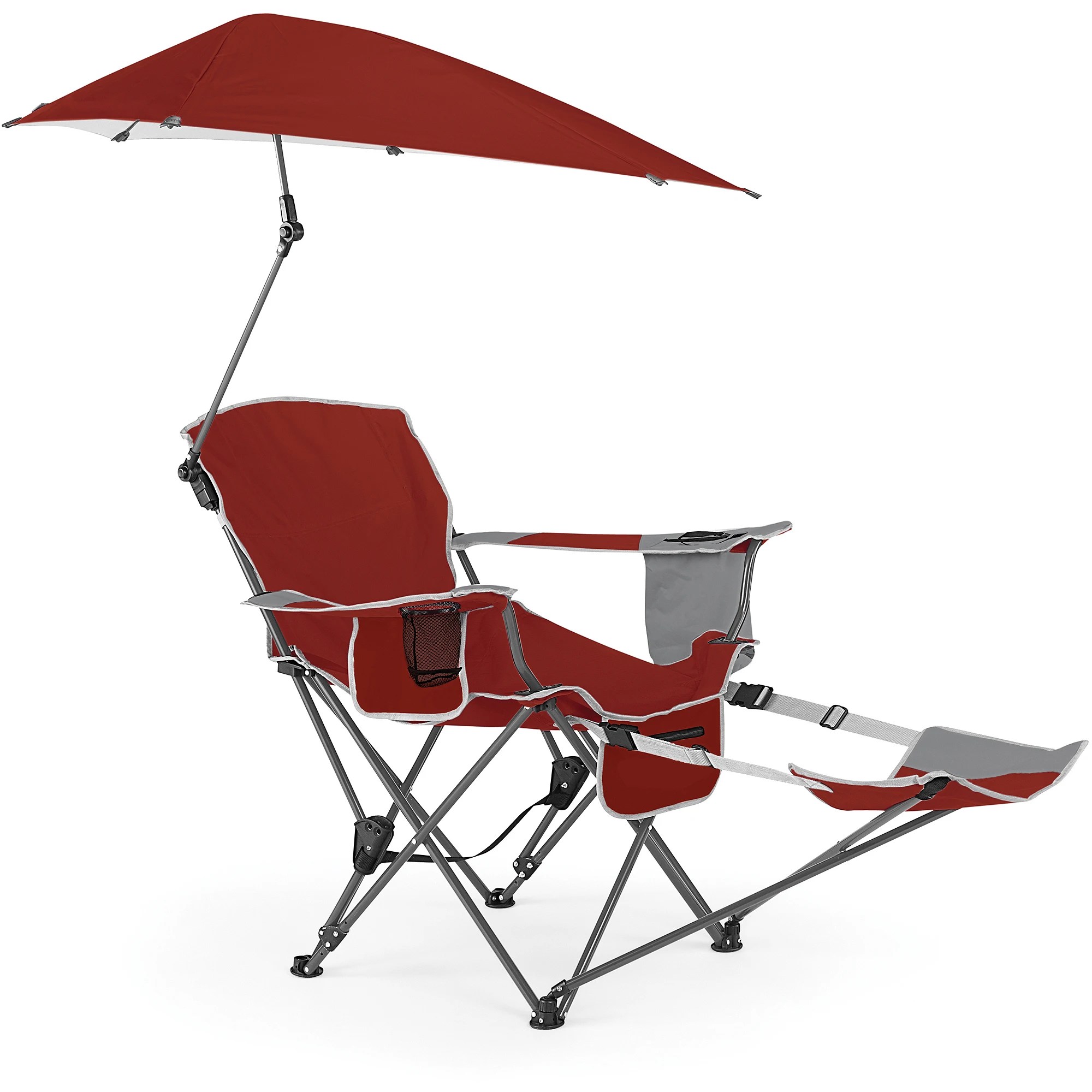 Suntour Adjustable Folding Camping Chair With Canopy Sun Shade And