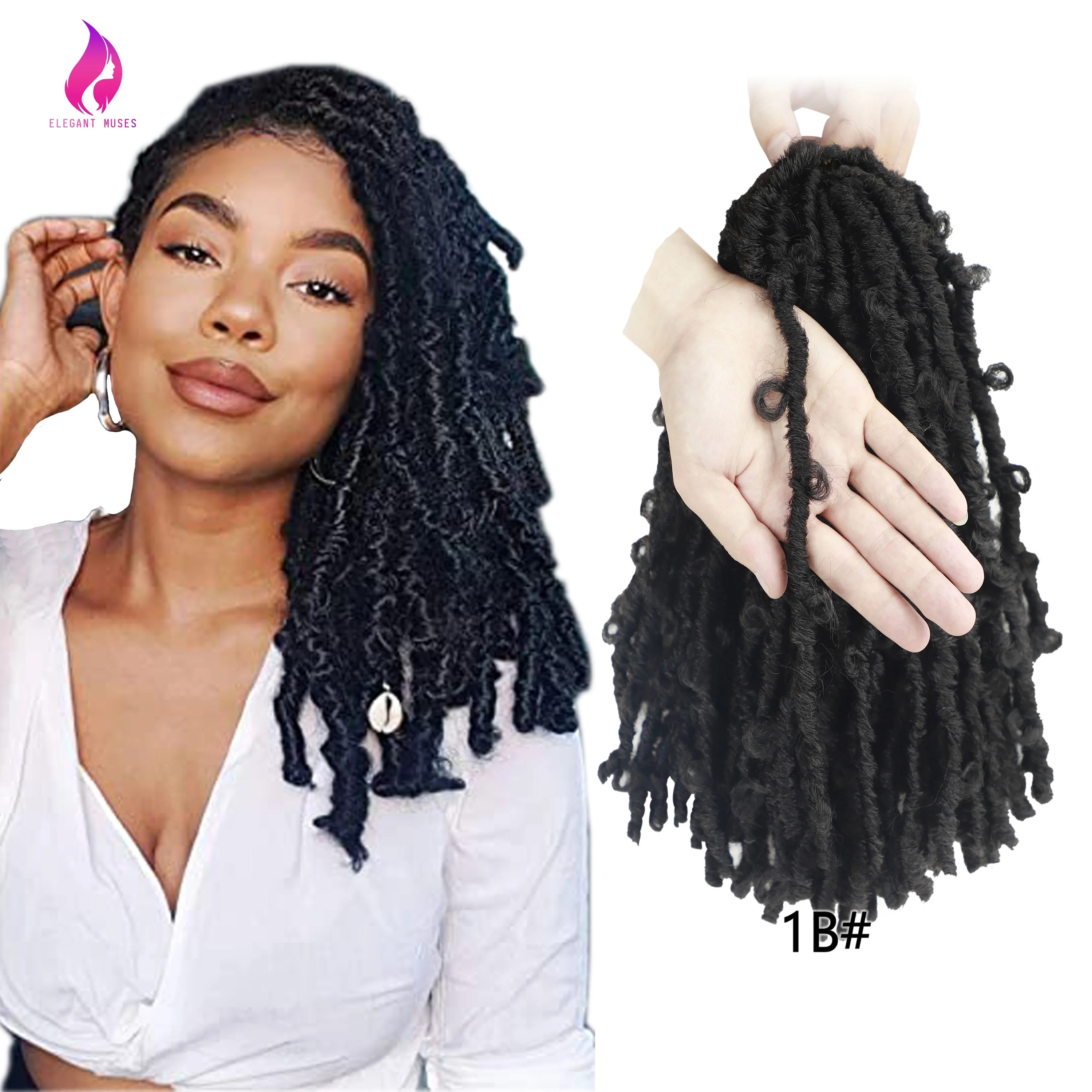 18" 20strands Wholesale Price Butterfly Locs Pre Loop