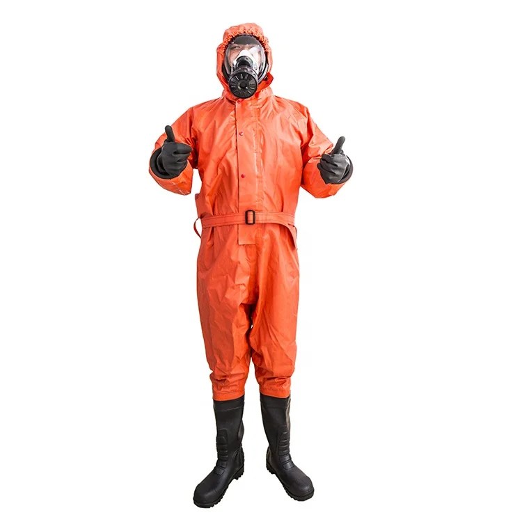 Full Face Red Chemical Suit/ Chemical Proof Suit/ Heavy Type Chemical